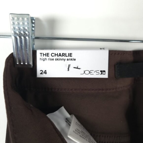 NWT JOE’S THE CHARLIE High Rise Coated Skinny Ankle Brown Pants Size 24 - Picture 12 of 16